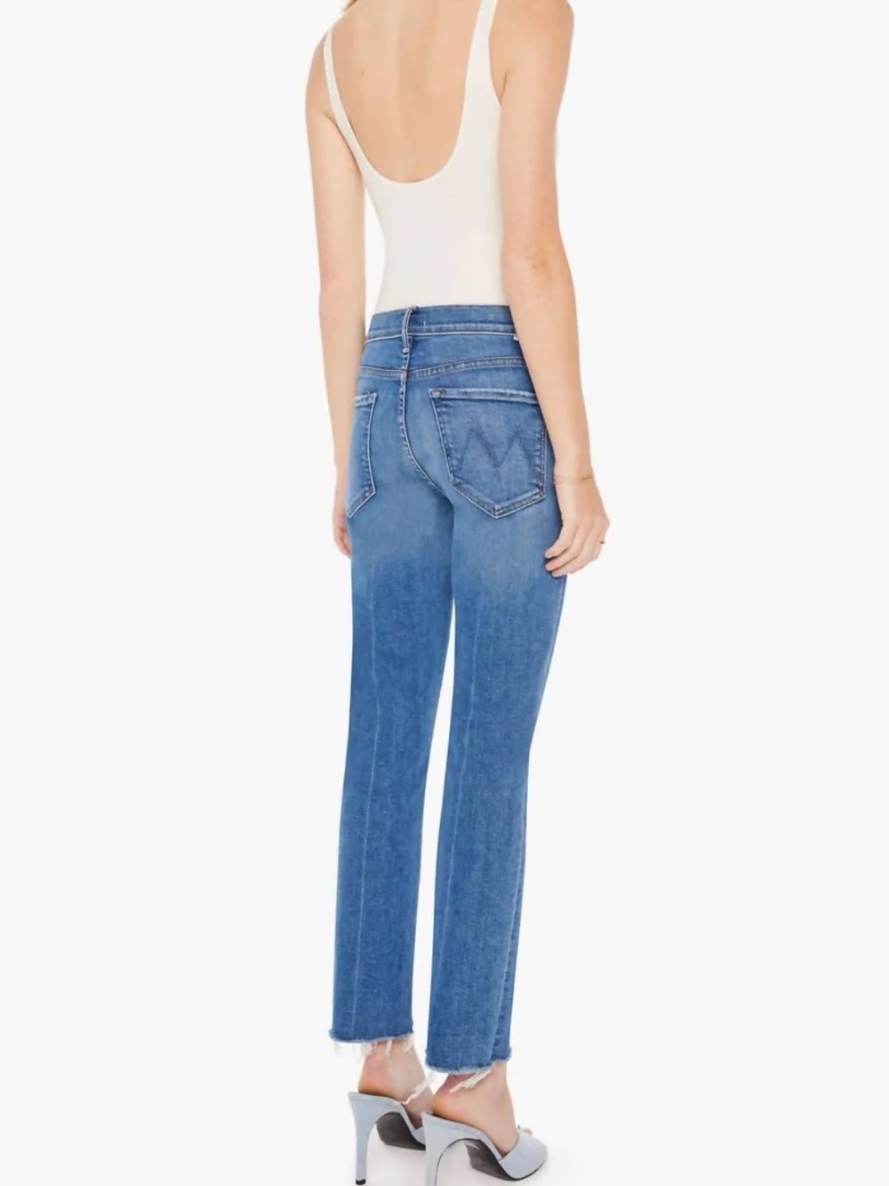 MOTHER The Rascal Ankle Fray Opposites Attract Size 25 Straight Leg Jeans